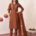 Roman Silk Kurti Pant Dupatta Set
