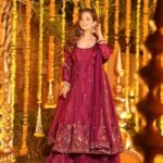 Natural Crepe Silk Anarkali Plazzo Dupatta Set with Thread & Sequin Work
