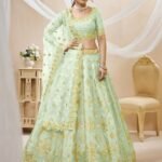 Royal Pista Foil Embroidered Lehenga Set
