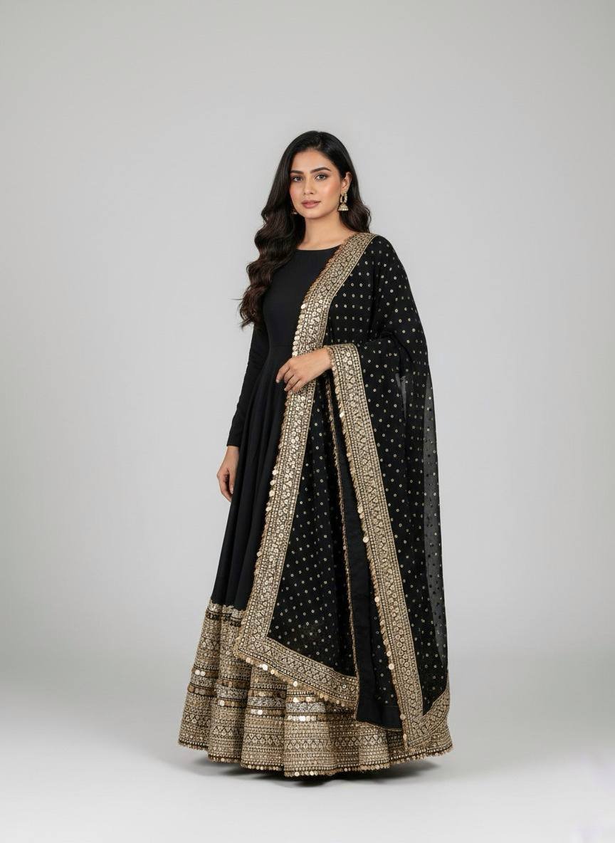 Roman Silk Embroidered Anarkali Suit