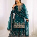 GMY Silk Top Palazzo Set with Embroidery Work