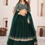 Green Sequin Designer Lehenga Set ? Royal Party Glam