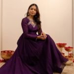 Purple Vichitra Silk Top Pant Set with Dupatta