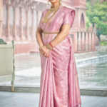 Carnation Pink Banarasi Silk Wedding Saree With Blouse Piece