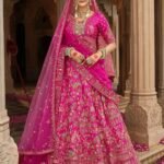 Rose Pink Exclusive Bridal Lehenga Set With Khatli Embroidery