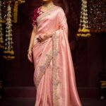 Baby Pink Luxury Banarasi Kanjivaram Saree with Embroidery
