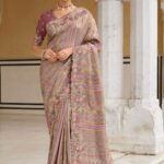 Pastel Purple Designer Premium Silk Saree With Hand-Embroidery