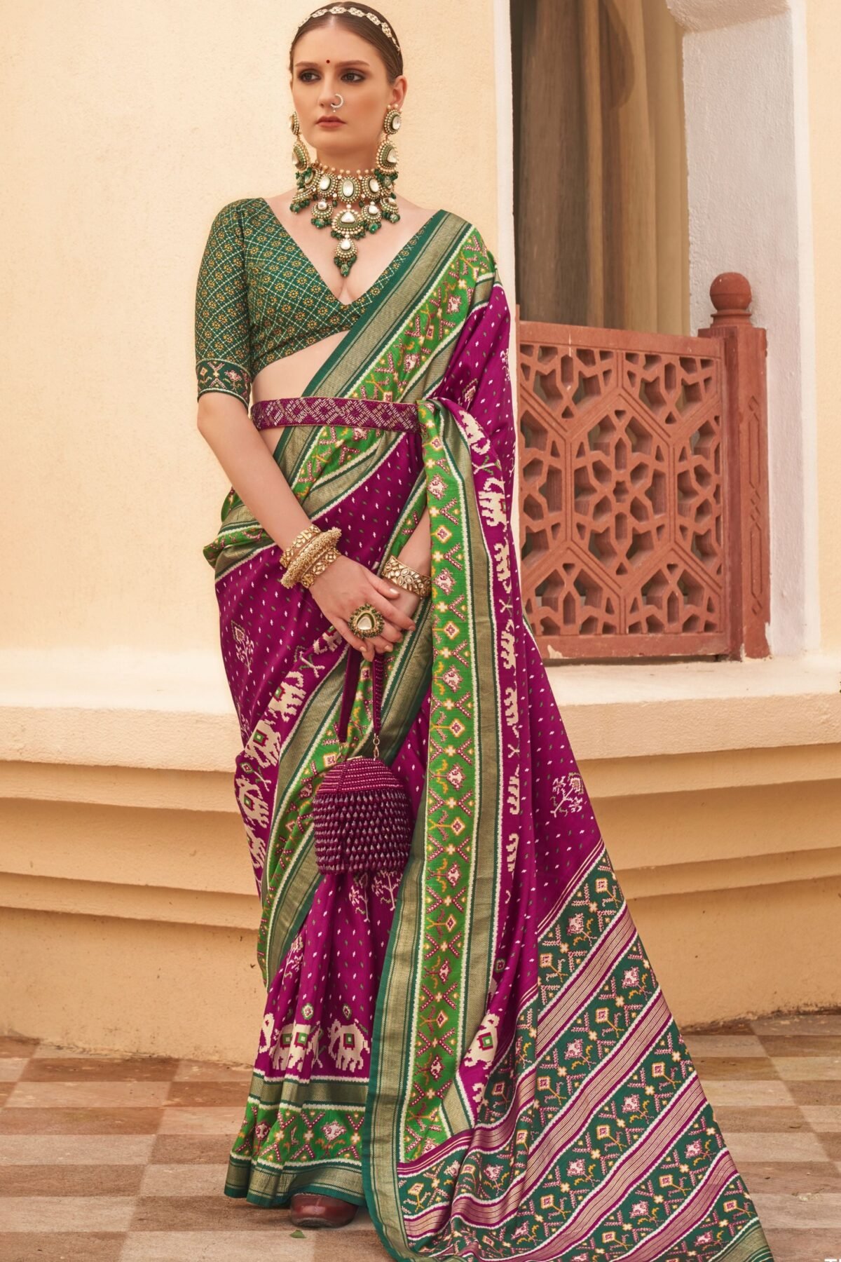 Lollipop Voilet-Purple Silk Blended Saree