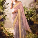Helio Violet Wedding And Celebration Saree