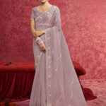 Mauve Purple Premium Fancy Saree With Sequin Work