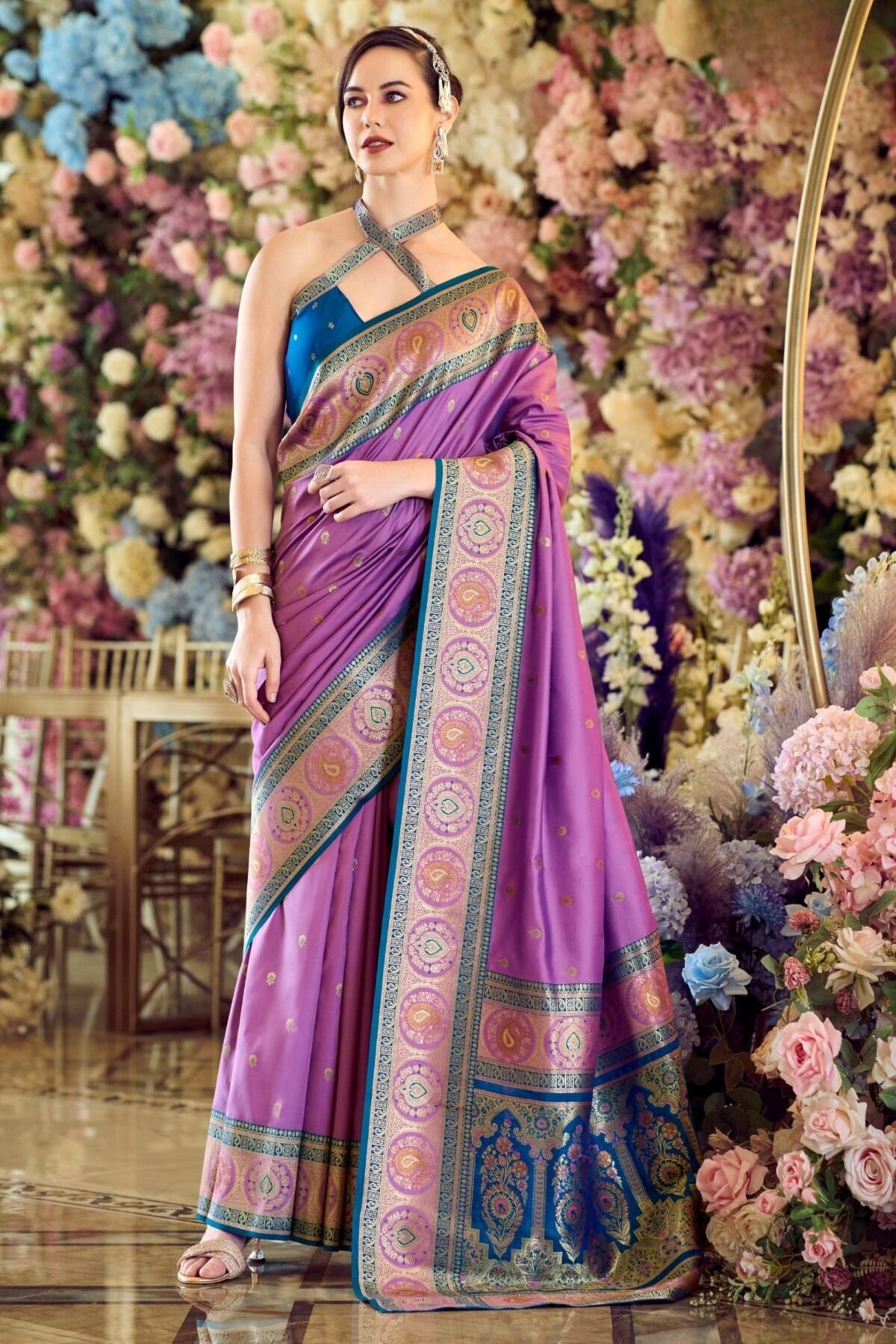 Fandango Violet Festive Saree