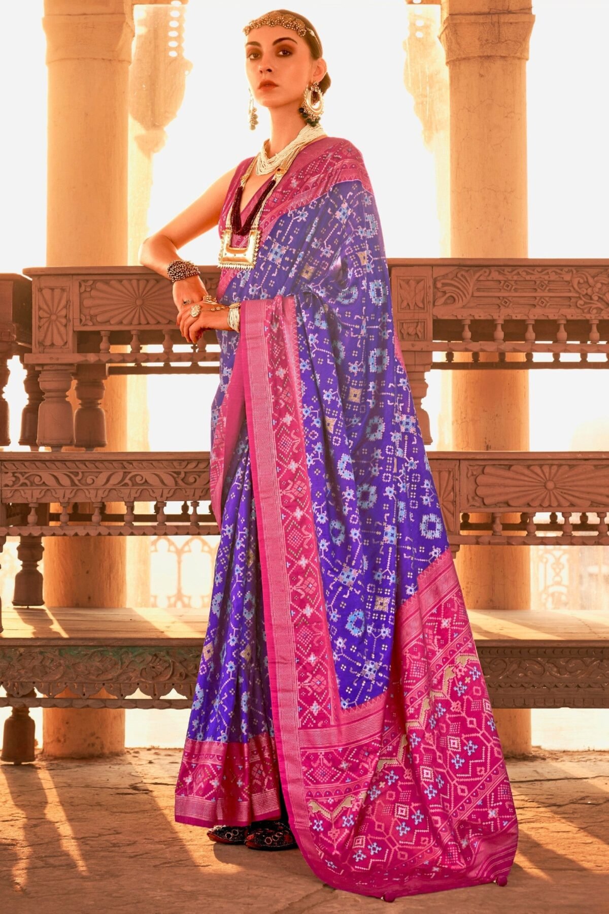 Grape Violet Premium Patola Festive Saree