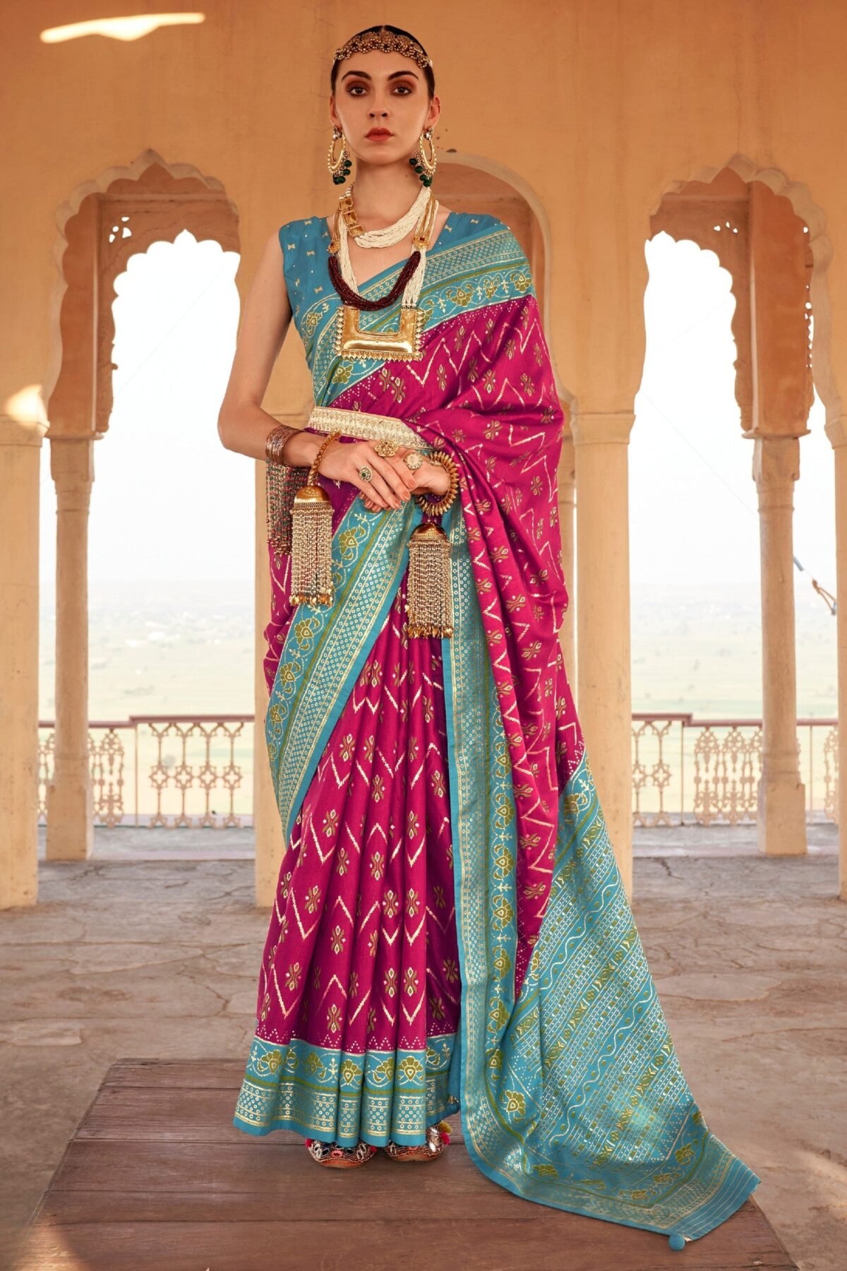 Fandango Violet Premium Patola Festive Saree