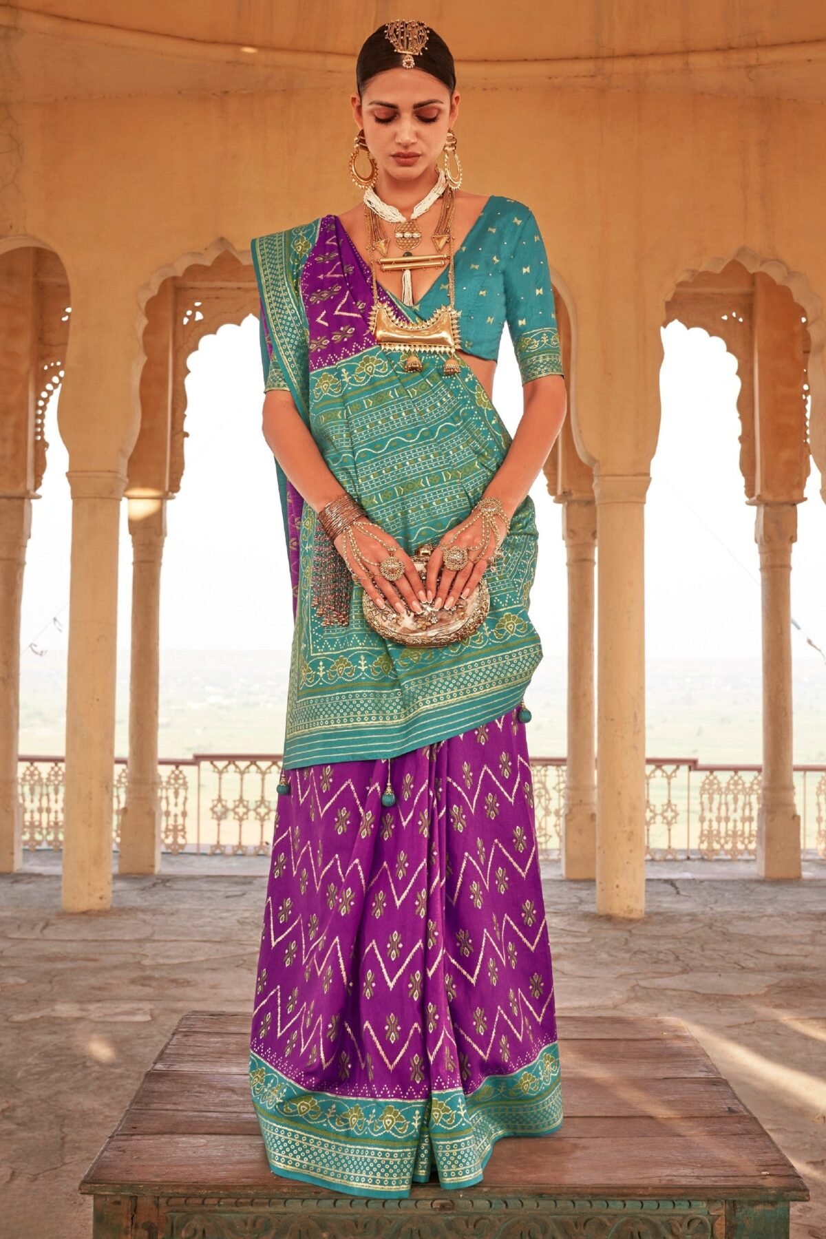 Byzantine Violet Premium Patola Festive Saree