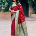 Maroon Red Premium Banarasi Silk Wedding Saree