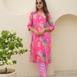 Pink Floral Digital Print Co-Ord Set