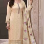 Women Kameez Shalwar in Cream for Wedding Occasions USA