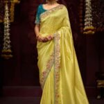 Lemon Yellow Designer Banarasi Kanjivaram Silk Saree for Wedding
