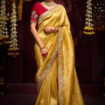 Cyber Yellow Luxury Banarasi Kanjivaram Saree with Embroidery