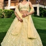Pastel Yellow Premium Party Lehenga Set With Sequin Work
