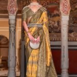 Pineapple Yellow Premium Patola Celebration Saree