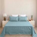 Oceanic Mist King Size Embossed Bedsheet