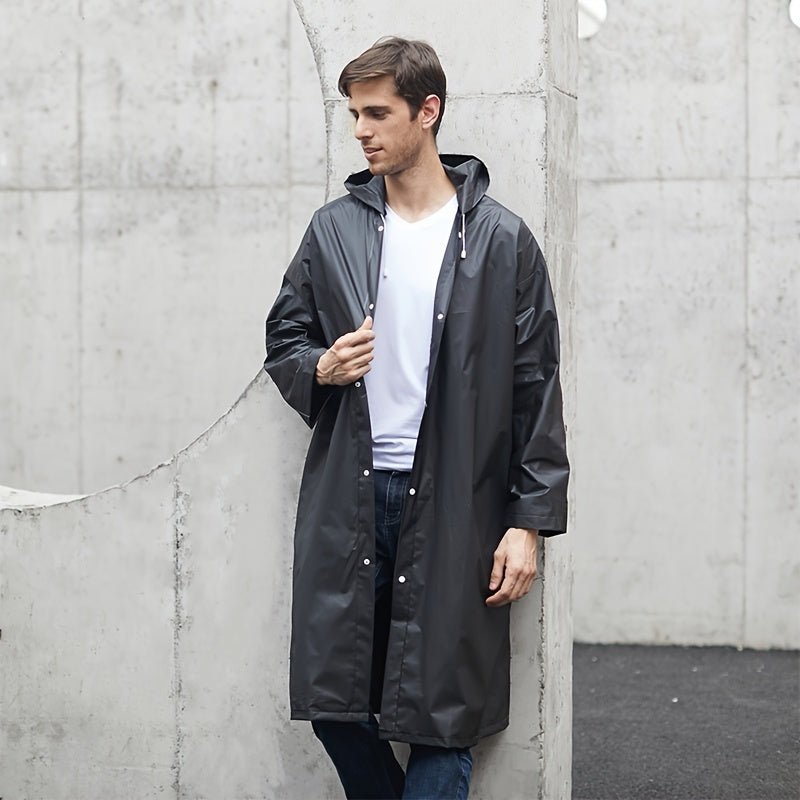 Black Transparent Waterproof Raincoat for Outdoor Travel and Rain Protection