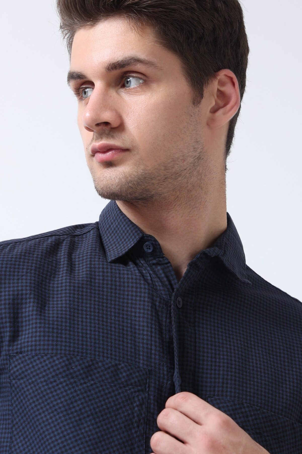 Men Modern Navy Couture Shirt | Sapphire Twilight