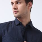 Men Modern Navy Couture Shirt | Sapphire Twilight