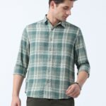 Men Vintage Plaid Check Shirt | Charcoal