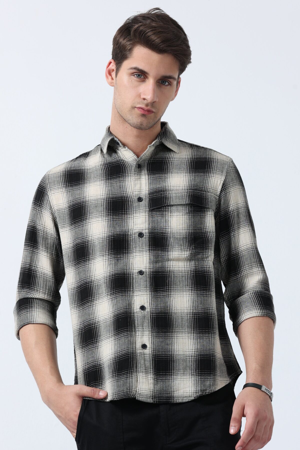 Men Rugged Buffalo Check Shirt | Fire Red