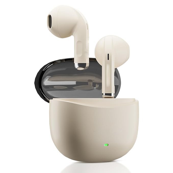 Beige Ultra Pods True Wireless Earbuds with in-Built Mic, 100H Standby Time, 1H Charging USB Type-C, 13mm Dynamic Drivers