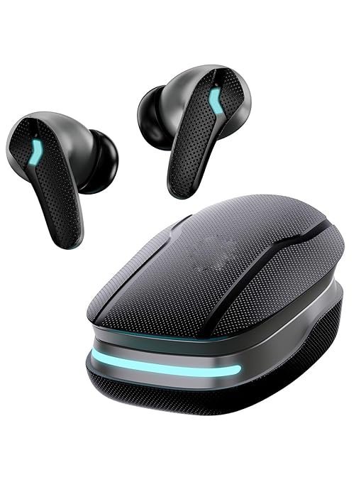 Black Astra Neo Bluetooth in Ear Earbuds with 70H Playtime, 40mm Bass Driver, Zen ENC Mic, Type-C Fast Charging