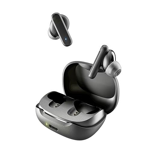 Black Smokin Buds Wireless in Ear Earbuds - ENC for Clear Calls, Music/Movie/Podcast EQ Modes, 20Hr Battery, Rapid Charge