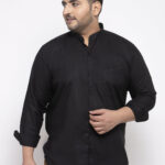 Plus Size Men Black  Casual Shirt