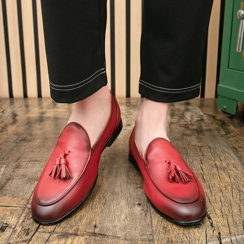 Lorenzo Burnished Tassel Loafer