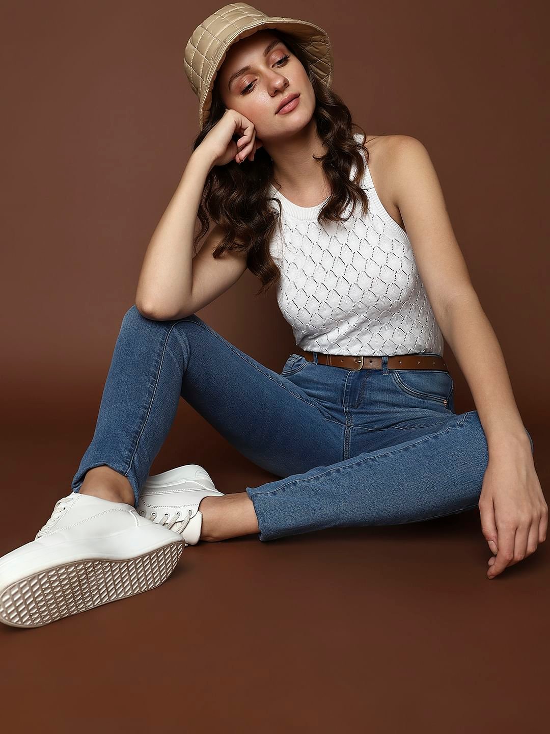 Blue Mid Rise Wendy Skinny Fit Jeans