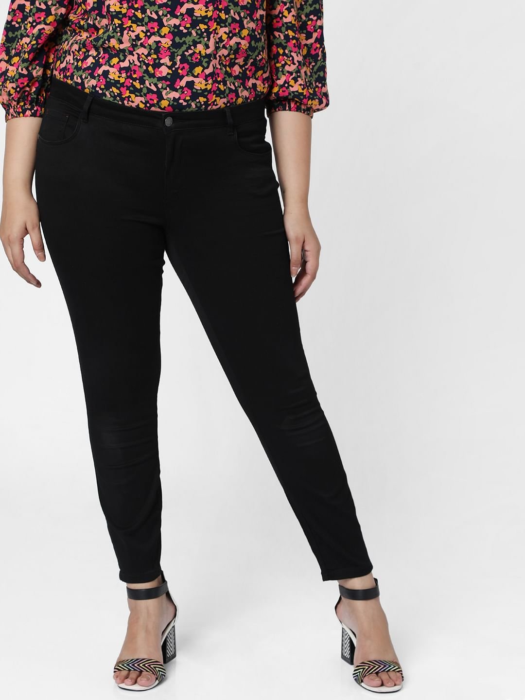 Curve Black Mid Rise Skinny Jeggings