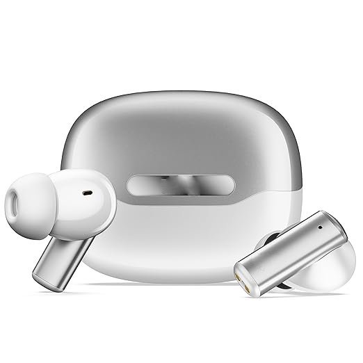 White Airdopes Prime 701 ANC, 46dB Hybrid ANC, 50Hr Battery, Real Spatial Audio,Multidevice Connect,App Support, Bluetooth Earbuds