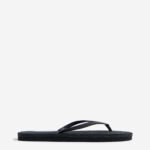 Fast Wear Black Textured Flip-Flops