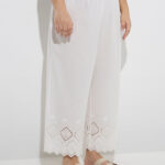 Fast Wear White Schiffli Design Cotton Ethnic Pants