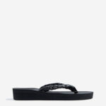 Fast Wear Black Braided Flip-Flops