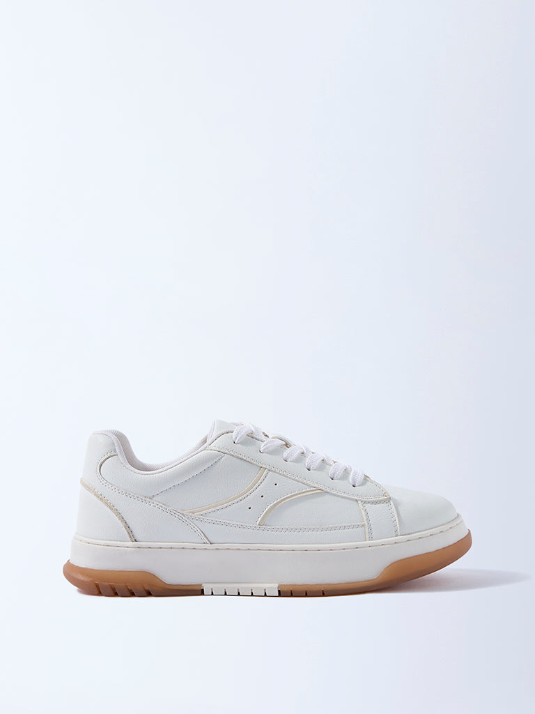 Fast Wear White Lace-Up Sneakers