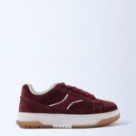 Fast Wear Burgundy Suede Lace-Up Sneakers