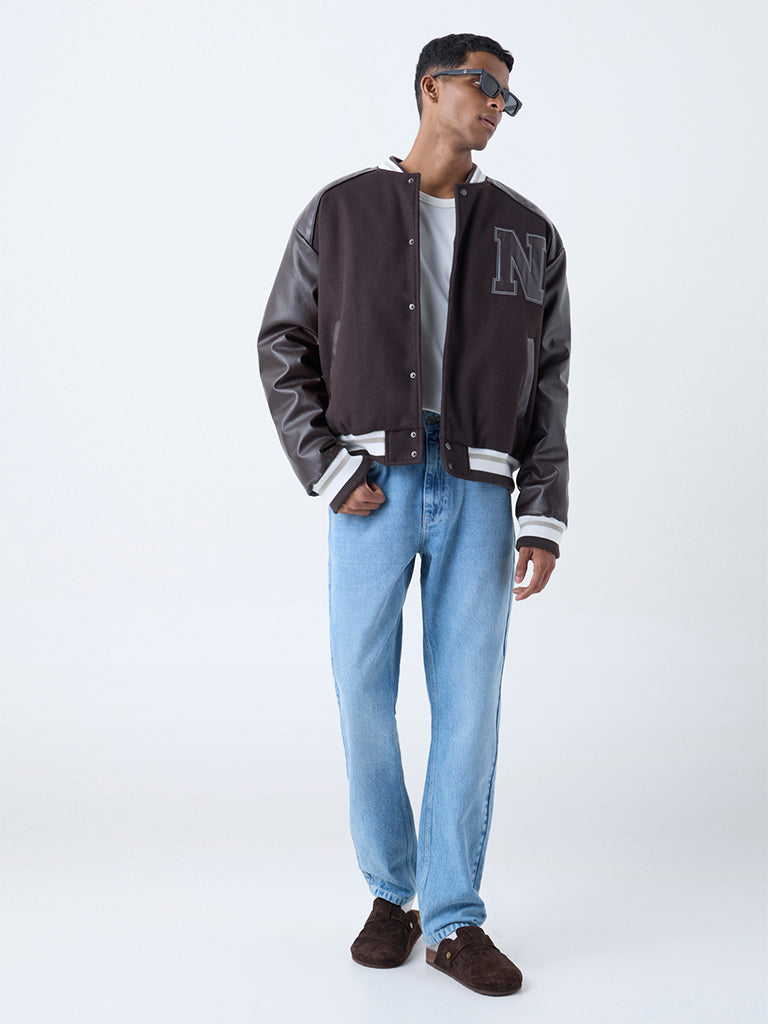 Fast Wear Blue Relaxed-Fit Mid-Rise Jeans