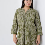 Fast Wear Sage Leaf Printed Tunic