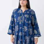 Fast Wear Indigo Foliage Printed Tunic