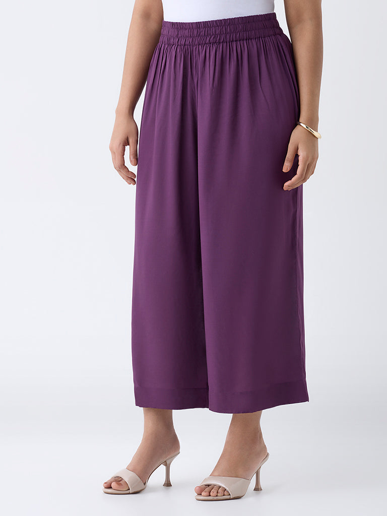 Fast Wear Plum Solid Pants