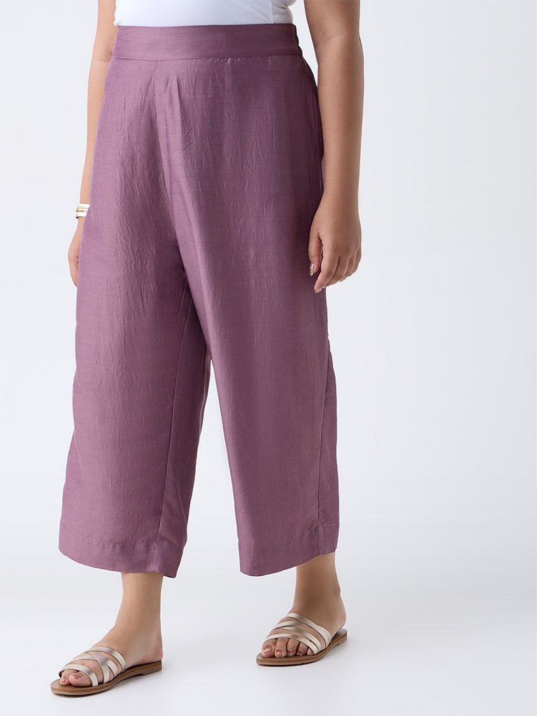 Fast Wear Mauve Solid Pants