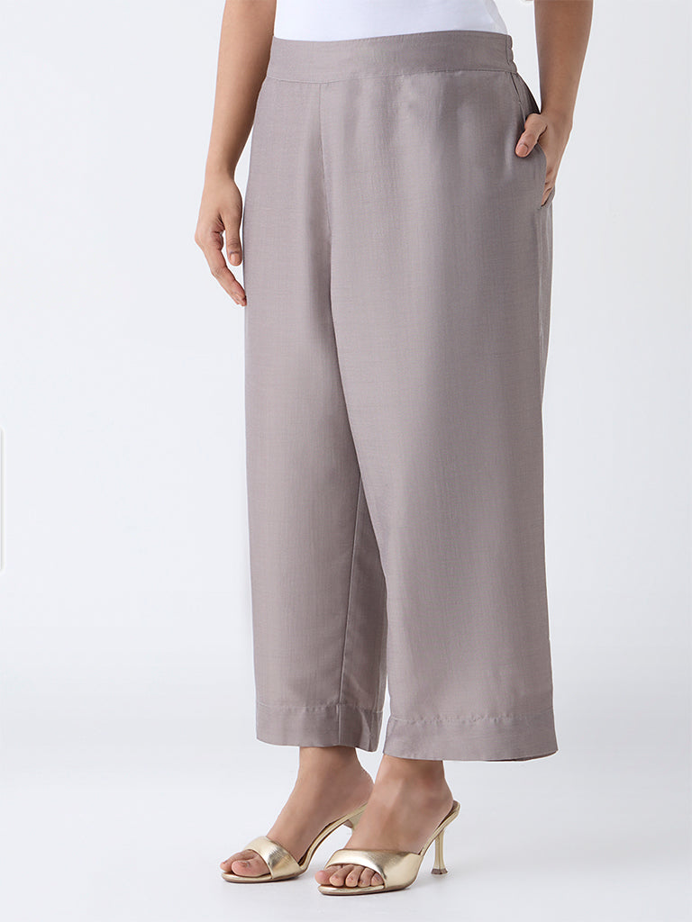 Fast Wear Taupe Solid Pants